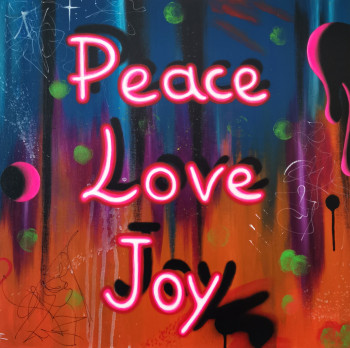 Named contemporary work « Peace Love Joy », Made by IRINA HUNNINEN