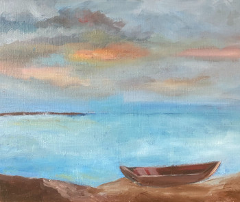 Named contemporary work « Barque au bord de la mer », Made by PANAGIOTIS AVERBACH