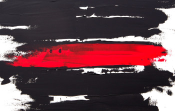 Named contemporary work « ROUGE ET NOIR », Made by GUY DELAROQUE