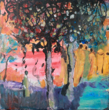 Named contemporary work « Sous les arbres », Made by MARYSE DAVETTE