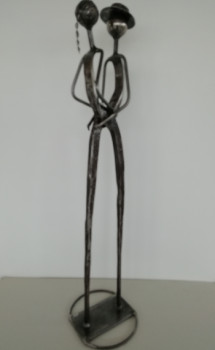 Named contemporary work « couple dansant », Made by CLAUDE BOUCHEREAU