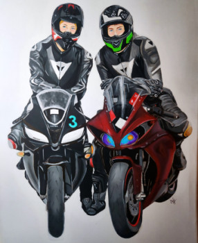 Named contemporary work « Marie - R1 crossplane Cbr600RR 2010 », Made by SAFYK_ART