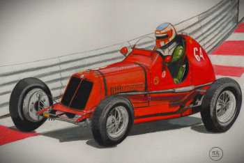 Named contemporary work « ERA R3A au GP historique de Monaco en 2022. », Made by PIRDESSINS