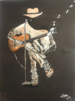 Named contemporary work « Le guitariste », Made by HESSE