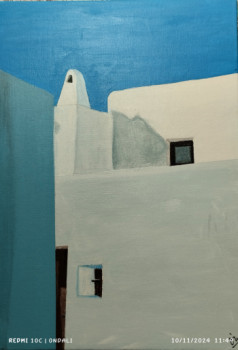 Named contemporary work « Azul/Blanco nº6 », Made by ANTONIO CERON