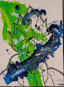 Named contemporary work « DBZ Gogeta Vert », Made by AR.PAINT