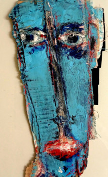 Named contemporary work « visage », Made by ZANNONI JEAN-CLAUDE