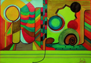 Named contemporary work « Une histoire de formes et de couleurs », Made by LAMDO