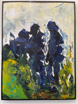 Named contemporary work « Blaue Figuren », Made by HERBERT WIEDERGUT