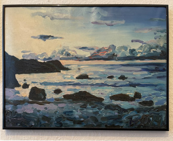 Named contemporary work « Abend am Meer, Anse Lazio auf Praslin, Seychellen », Made by HERBERT WIEDERGUT