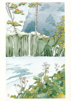 Named contemporary work « Les Cascades de Plitvice », Made by MORGANE L'EVêQUE