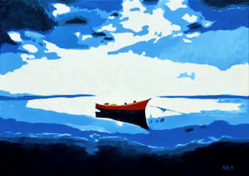 Named contemporary work « Pirogue rouge », Made by STEFH2K