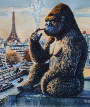 Named contemporary work « Kong Paris », Made by KARBONE