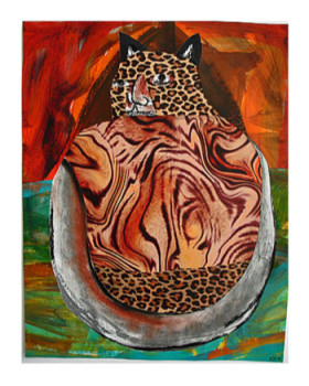 Named contemporary work « A Wild Cat, Urheberrecht Katharina Kretschmer », Made by KATHARINA KRETSCHMER