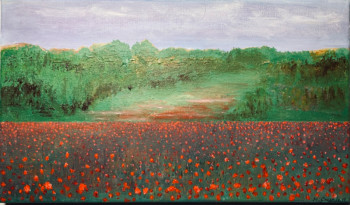 Named contemporary work « Les Coquelicots », Made by MICHEL CROZE