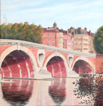 Named contemporary work « Fin d'été sur le Pont Neuf à Toulouse », Made by THIERRY LE BOULANGER