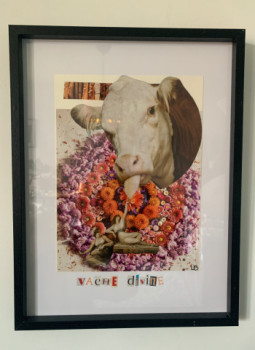 Named contemporary work « Vache divine », Made by ASSEMBLAGES VISUELS