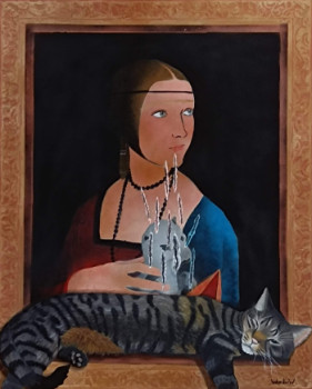 Named contemporary work « Cat attack », Made by WOMBOW