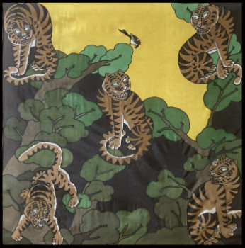 Named contemporary work « Tigres de Minhwa coréen », Made by HOONJAI LIM