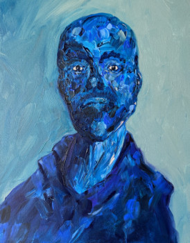 Named contemporary work « Blue man », Made by MATH