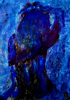 Named contemporary work « Femme bleu », Made by ARTDANAUX