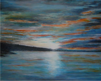 Named contemporary work « Crépuscule sur le Lac Léman », Made by MICHEL CROZE