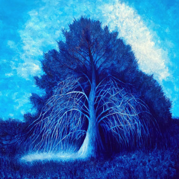 Named contemporary work « Arbre Bleu », Made by SONIA HIVERT