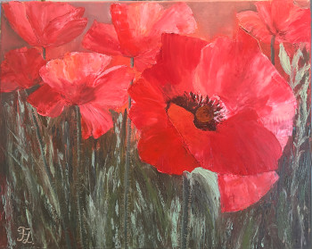 Named contemporary work « Coquelicots », Made by TATIANA LASHCHENKOVA