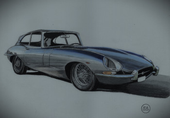 Named contemporary work « Jaguar Type E », Made by PIRDESSINS