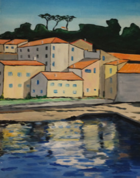 Named contemporary work « St Tropez La Ponche », Made by HUBERT BRIDOUX