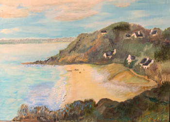 Named contemporary work « Plage des Sables Blancs », Made by MICHEL CROZE