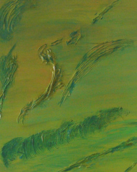 Named contemporary work « Abstraction Lyrique en vert », Made by LILITH