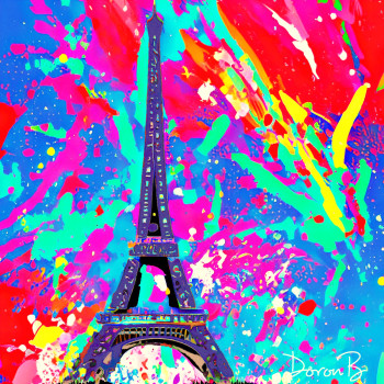 Named contemporary work « Paris fait la fête », Made by DORON B