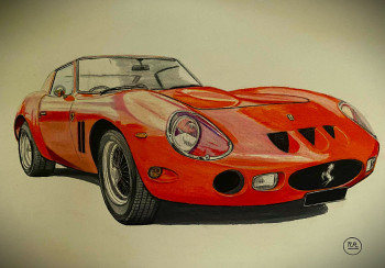 Named contemporary work « Ferrari 250 GTO », Made by PIRDESSINS