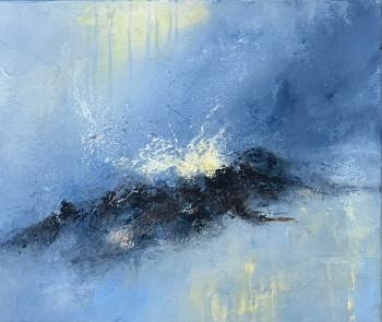 Named contemporary work « Light in blue », Made by SANDRINE BELMONT