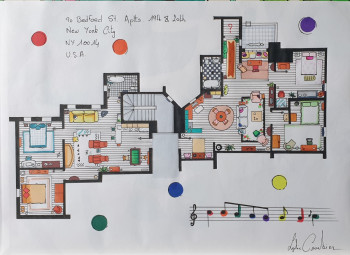 Named contemporary work « Appartements d'Amis », Made by LYDIE COURBIER