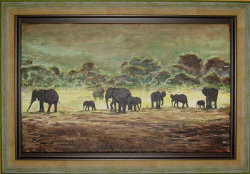 Named contemporary work « Éléphants 1 », Made by MICHEL CROZE