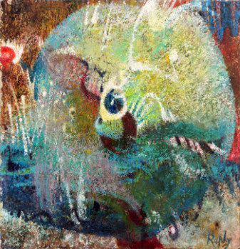 Named contemporary work « Saint Antoine de Padoue prêchant aux poissons I », Made by RAPHY