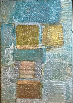 Named contemporary work « Douceur de l ‘être en bleu », Made by HOUZE FRANçOISE