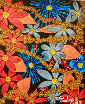 Named contemporary work « Jardin fleuri », Made by PAULINE