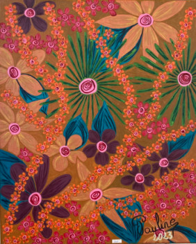 Named contemporary work « Jardin fleuri 1 », Made by PAULINE