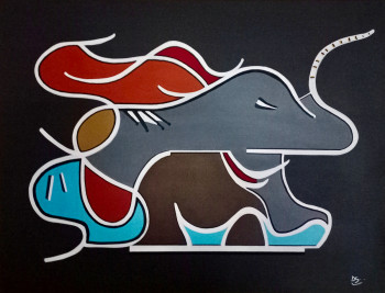Named contemporary work « L'éléphant », Made by DOMINIQUE PARROD GIMBREDE