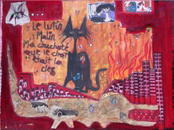 Named contemporary work « Le chat », Made by LOWHEN.H