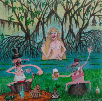 Named contemporary work « Allégorie tropicale d'un déjeuner sur l' herbe », Made by CIKROPHE