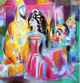 Named contemporary work « Les amants », Made by LOUIS CAILLAUD D'ANGERS