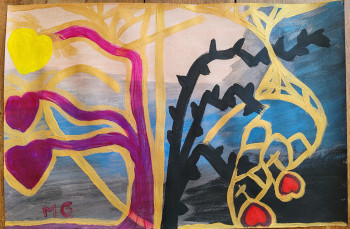 Named contemporary work « De la douleur naît l'amour », Made by MG