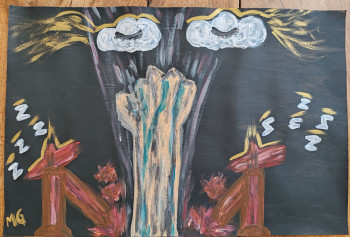 Named contemporary work « Même le sommeil était un calvaire », Made by MG