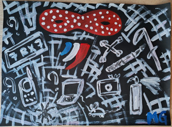 Named contemporary work « Dont gumble with me », Made by MG