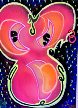Named contemporary work « PinKy-Yes », Made by LE X MONEY