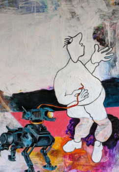 Named contemporary work « CHIEN DE RACE », Made by ADAMY